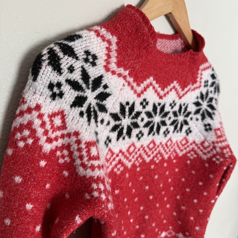 No Boundaries Oversized XXS Nordic Snowflake Holiday Pullover Sweater Ski Winter - Picture 15 of 16